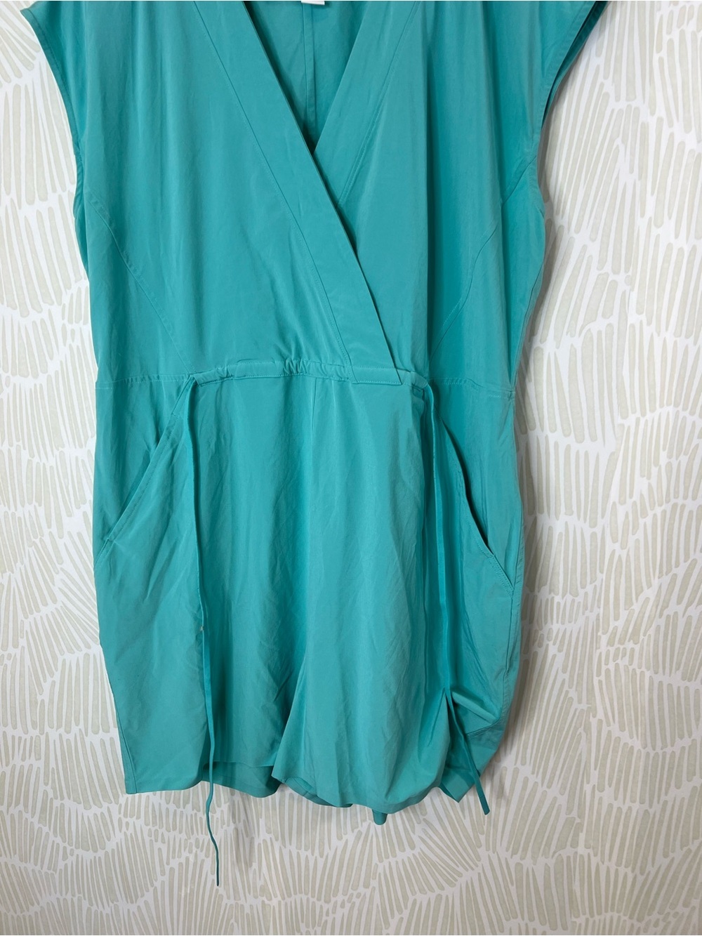 Athleta Marlow romper Teal Wrap Front Active Dress Travel Dress - Picture 8 of 15